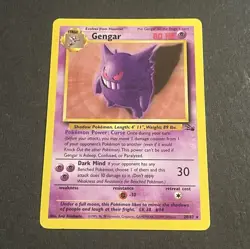 Gengar 20/62 Fossil Set Rare Non-Holo Pokemon Card 1999 WOTC Vintage Psychic - Image 1