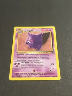 Gengar 20/62 Fossil Set Rare Non-Holo Pokemon Card 1999 WOTC Vintage Psychic - Image 2
