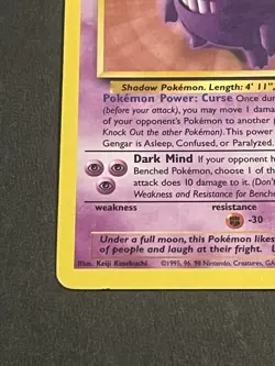 Gengar 20/62 Fossil Set Rare Non-Holo Pokemon Card 1999 WOTC Vintage Psychic - Image 5