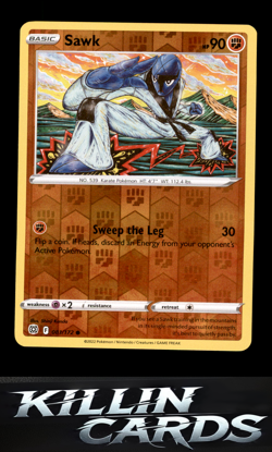Reverse Holofoil Sawk 081/172 Pokemon Common SWSH09: Brilliant Stars Card NM - Image 1