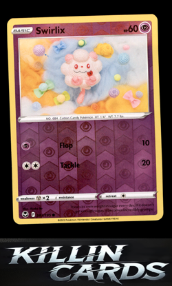 Reverse Holofoil Swirlix 083/195 Pokemon Common SWSH12: Silver Tempest Card NM - Image 1