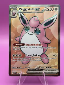 Pokemon TCG Scarlet & Violet Wigglytuff EX Full Art Ultra Rare Holo Card 187/165 - Image 1