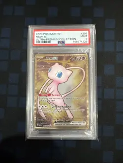 Pokemon Mew ex Full Art 151 UPC Gold Metal Promo Card 205/165 PSA 09 - Image 1