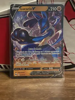 Pokemon TCG Lucario v Champions Path Holo Ultra Rare Card 027/073 - Image 1