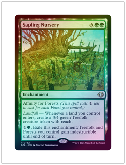1x Sapling Nursery, Foil, Lorwyn Eclipsed, Magic, MTG NM - Image 1