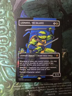 MTG Leonardo, the Balance 0083 Borderless Surge Foil Pixel Art TMNT - Image 1