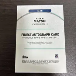 [SC] mc45 Tops Finest Hideki Matsui Signed Card 2025 - Image 2