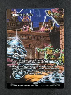 2026 MTG TROUBLE IN PAIRS #0003 TMNT: Source Material Borderless Mythic Rare (B) - Image 1