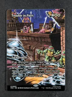 2026 MTG TROUBLE IN PAIRS #0003 TMNT: Source Material Borderless Mythic Rare - Image 1