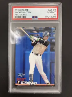 [PSA10] ya03 Psa10 Otani Shohei 2013 Calbee As-22 Rc Rookie Card Ohtani All-Star - Image 1