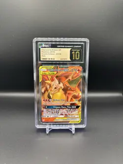 CGC PRISTINE 10 CHARIZARD AND BRAIXEN GX Tag Team Cosmic Eclipse Pokemon Card - Image 1