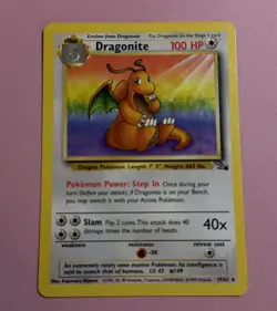 Dragonite 19/62 Fossil Non Holo Regular Rare 1999 Pokemon TCG Card LightlyPlayed - Image 1