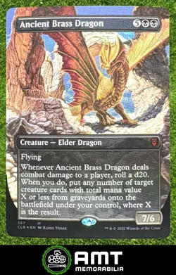 Ancient Brass Dragon MTG Commander Legends Battle Baldur Gate Borderless Foil - Image 1