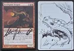 SKETCHED MtG Magic Shadowmoor Steve Prescott Artist Proof _ KNOLLSPINE DRAGON _ - Image 1