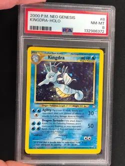 Pokemon 2000 Kingdra Holo + Swirl! 8/111 Neo PSA 8 - Image 1
