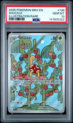 2025 POKEMON MEG EN-MEGA EVOLUTION ILLUSTRATION RARE #136 SHUCKLE PSA 10 - Image 1