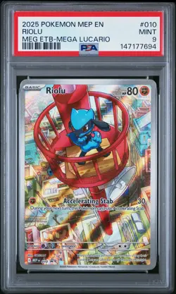 147177694 Riolu 2025 Pokemon MEP Black Star Promos #010 PSA 9 - Image 1