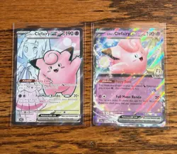 Pokemon Lillie's Clefairy ex JTG 2 Cards (173/159 and 056/159) - Image 1
