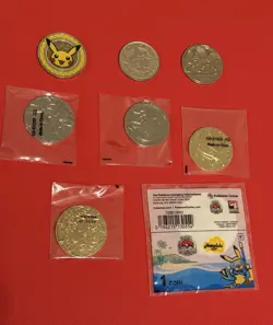 Pokemon Metal Coin Lot Pikachu Cherrim Lucario Honolulu World Championships 2024 - Image 3