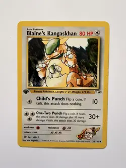 Blaine's Kangaskhan 036/132 Gym Heroes Regular 1st Edition Pokemon MP - Image 1