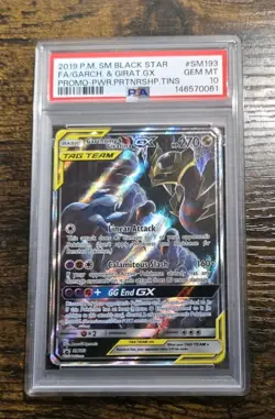 2019 POKEMON SM BLACK STAR PROMO #SM193 FULL ART/GARCHOMP & GIRATINA GX PSA 10 - Image 1