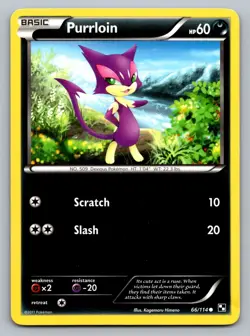 Pokemon TCG Black and White Purrloin 66/114 - Image 1