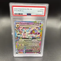 PSA 10 GEM MINT Prismatic Evolutions Sylveon ex 041/131 Holo Double Rare Pokemon - Image 1