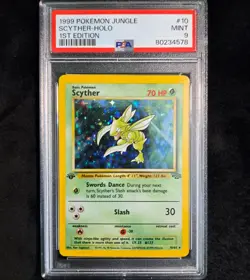 Scyther Pokemon Jungle 1st Edition Holo Mint - PSA 9 - Image 1