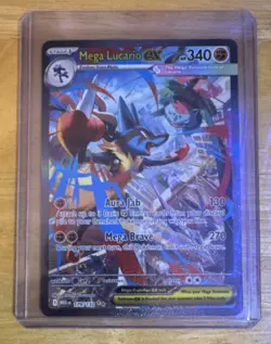 Pokemon Mega Lucario EX 179/132 Me01: Mega Evolution Holo Rare 340 HP English - Image 1