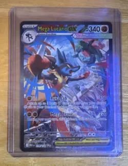 Pokemon Mega Lucario EX 179/132 Me01: Mega Evolution Holo Rare 340 HP English - Image 3