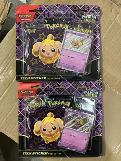 Pokemon Paldean Fates Tech Sticker Collection Fidough BRAND NEW SEALED LOT OF 2 - Image 1