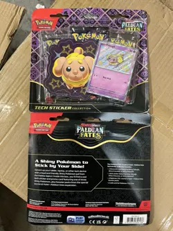 Pokemon Paldean Fates Tech Sticker Collection Fidough BRAND NEW SEALED LOT OF 2 - Image 2