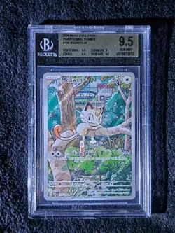 Pokemon Meowth IR 106/094 Phantasmal Flames BGS 9.5 GEM MINT Full Art 2025 - Image 1
