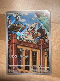 Timburr 125/086 Black Bolt Illustration Rare Pokemon TCG - Image 1