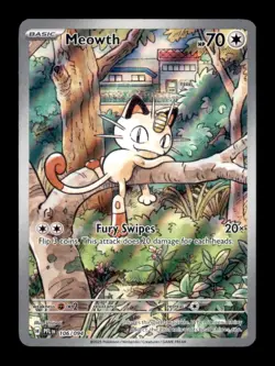 MEOWTH 106/094 ILLUSTRATION RARE PHANTASMAL FLAMES POKEMON HOLO NM/M - Image 1