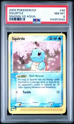 2004 Pokemon EX Team Magma Vs Team Aqua Squirtle #46 PSA 8 NM-MT - Image 1