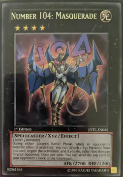 YuGiOh Number 104: Masquerade Rare 1st Edition JOTL-EN055 - Image 1