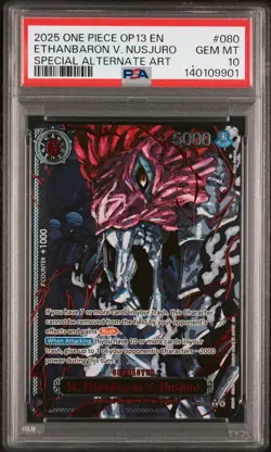 ONE PIECE 2025 ETHANBARON V. NUSJURO SAA OP13-CARRYING ON HIS WILL #080 PSA 10 - Image 1
