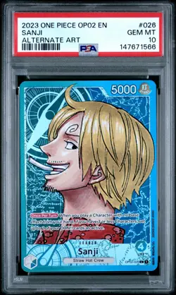 ONE PIECE 2023 SANJI ALTERNATE ART OP02-PARAMOUNT WAR #026 PSA 10 - Image 1