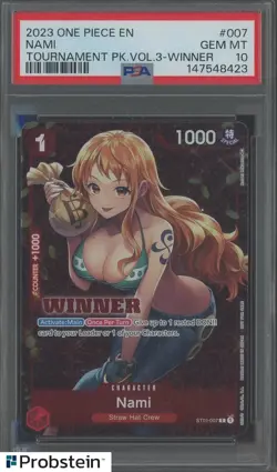 2023 One Piece EN Tournament Vol.3 Winner #007 Nami PSA 10 GEM MINT - Image 1