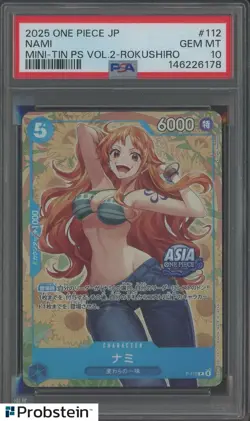 2025 One Piece JPN Mini-Tin Vol.2 #112 Nami Rokushiro PSA 10 GEM MINT - Image 1
