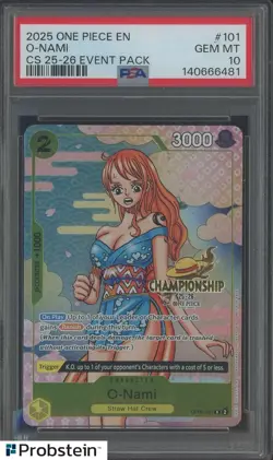 2025 One Piece EN Championship 25-26 Event Pack #101 O-Nami PSA 10 GEM MINT - Image 1
