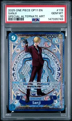 ONE PIECE SANJI OP11-A FIST OF DIVINE SPEED #119 SPECIAL ALT ART PSA 10 - Image 1