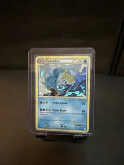 HeartGold And SoulSilver Gyarados 4/123 Rare Cracked Ice Holo Pokemon Card - Image 1