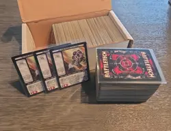 Battletech CCG Lot 1996-97, Black/Teal Border, Approx 500 Cards Mechs Duplicates - Image 1