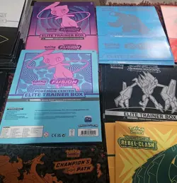 Lot 111 Pokemon Elite Trainer Box Covers and Players guide (No Cards No Boxes) - Image 1