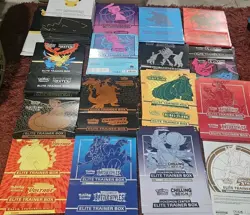 Lot 111 Pokemon Elite Trainer Box Covers and Players guide (No Cards No Boxes) - Image 3