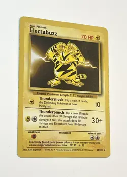 Electabuzz Base Set Rare 20/102 - Wotc Pokemon Card MP/HP Mod-heavy Play - Image 3