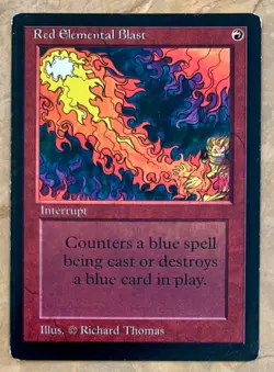 Vintage MTG Beta Red Elemental Blast Lightly Played - Magic the Gathering card - Image 1