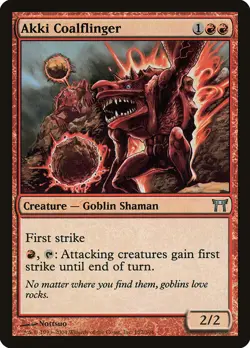 Akki Coalflinger [Champions of Kamigawa] Lightly Played - Image 1